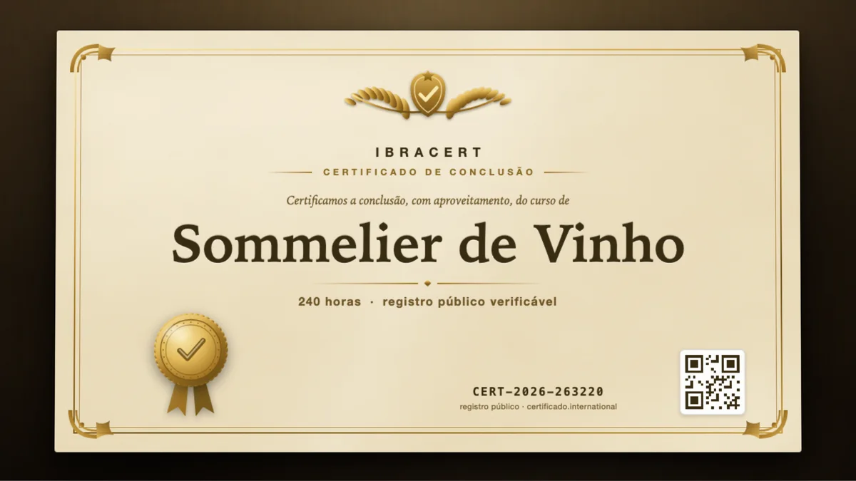 Capa do curso Sommelier de Vinho