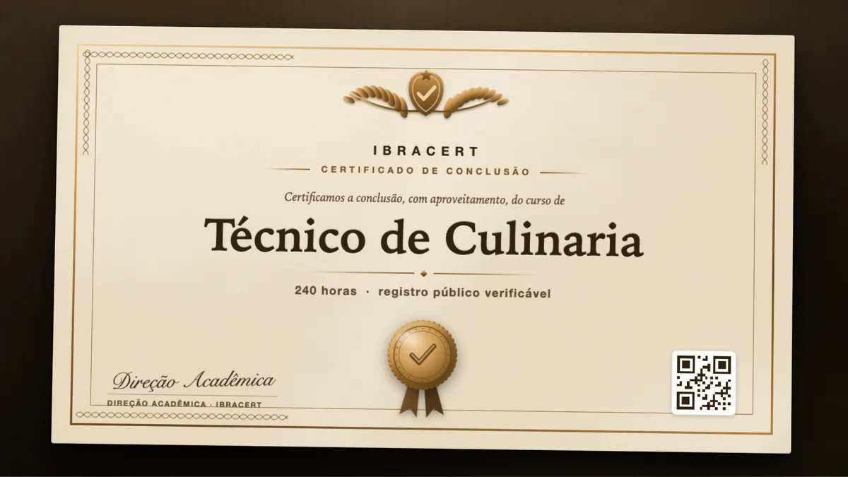 Capa do curso Técnico de Culinaria