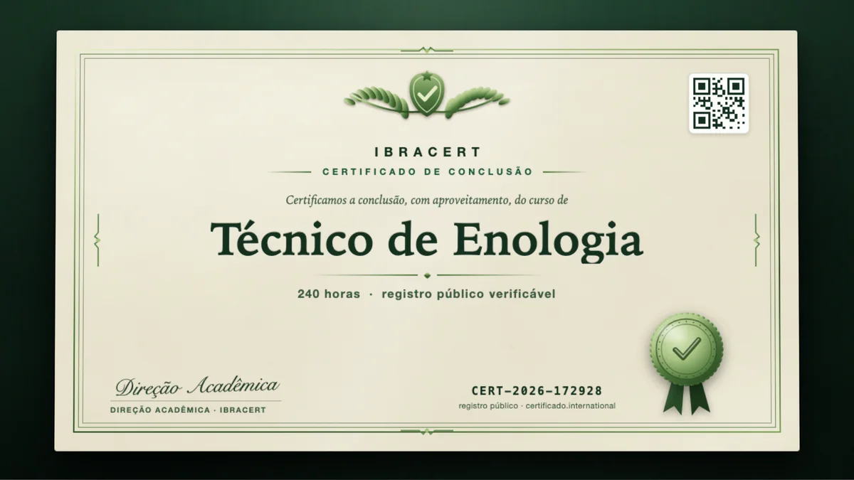 Capa do curso Técnico de Enologia