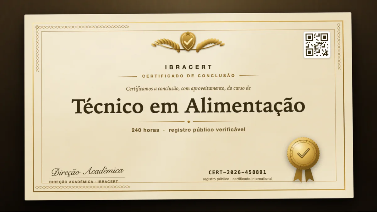 Capa do curso Técnico em Alimentação