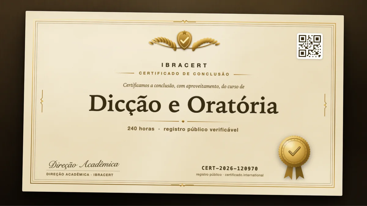 Capa do curso Dicção e Oratória