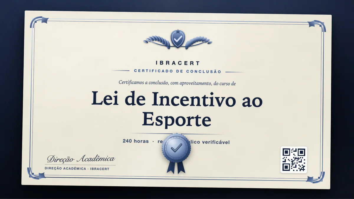 Capa do curso Lei de Incentivo ao Esporte