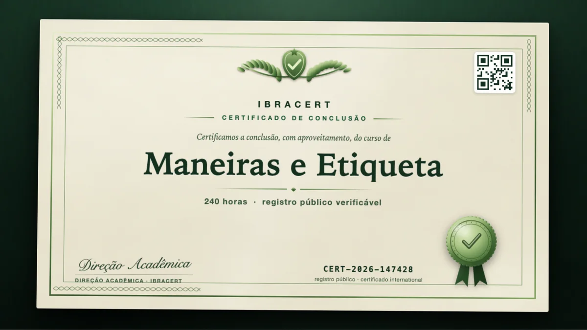 Capa do curso Maneiras e Etiqueta