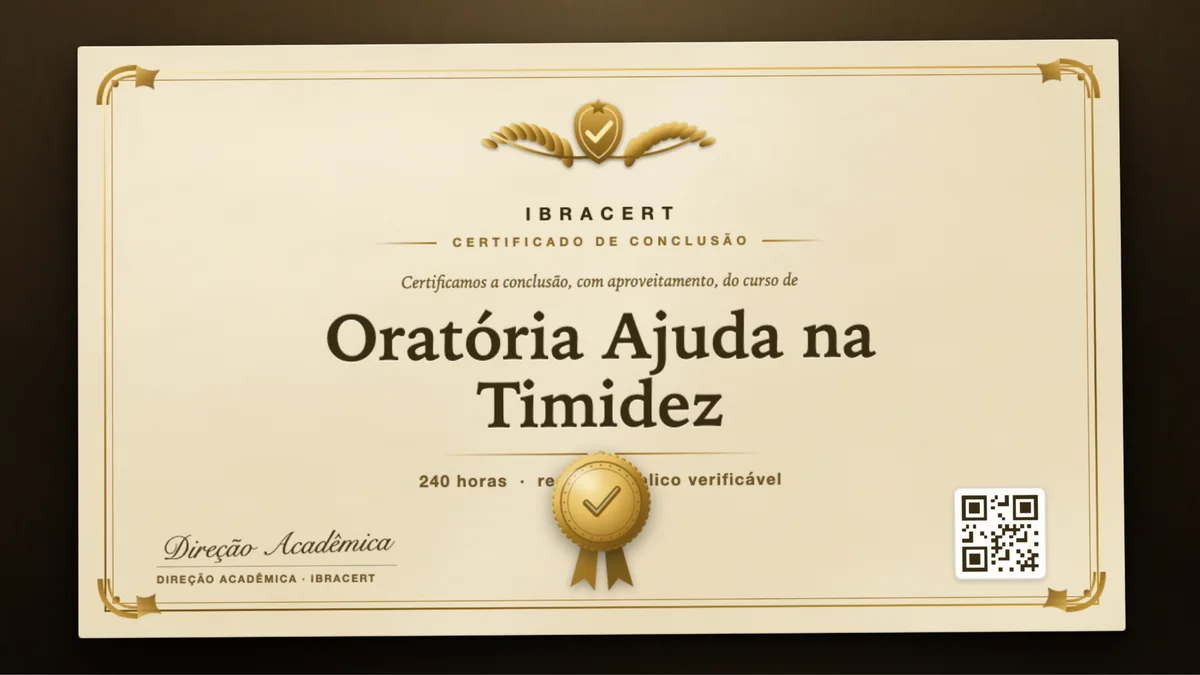 Capa do curso Oratória Ajuda na Timidez