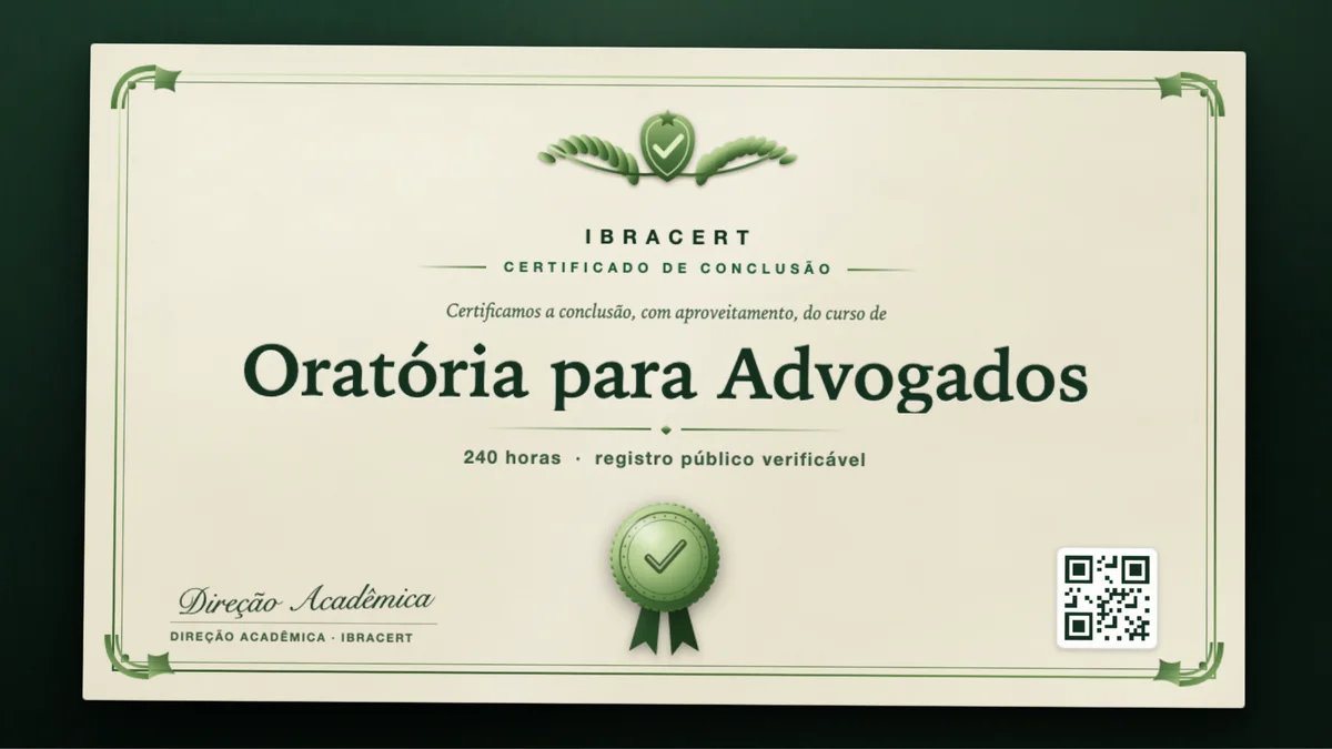 Capa do curso Oratória para Advogados