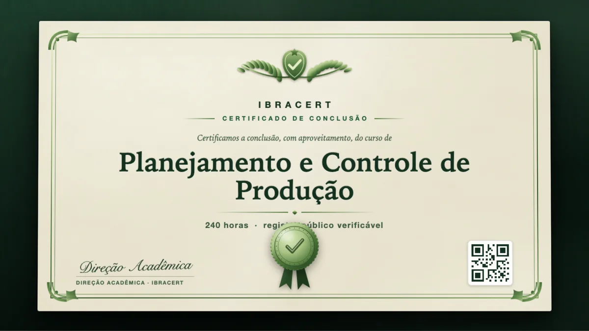 Capa do curso Planejamento e Controle de Produção