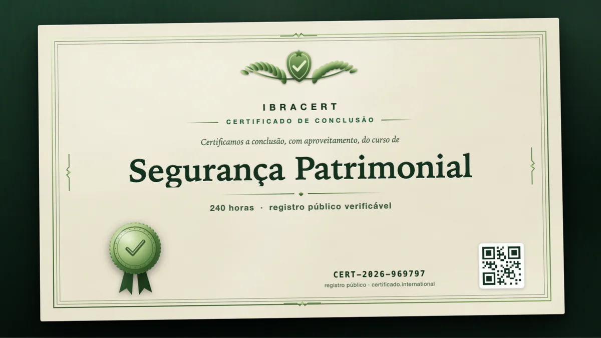 Capa do curso Segurança Patrimonial
