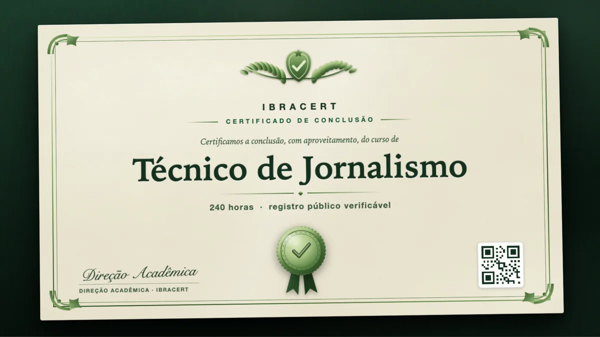 Capa do curso Técnico de Jornalismo