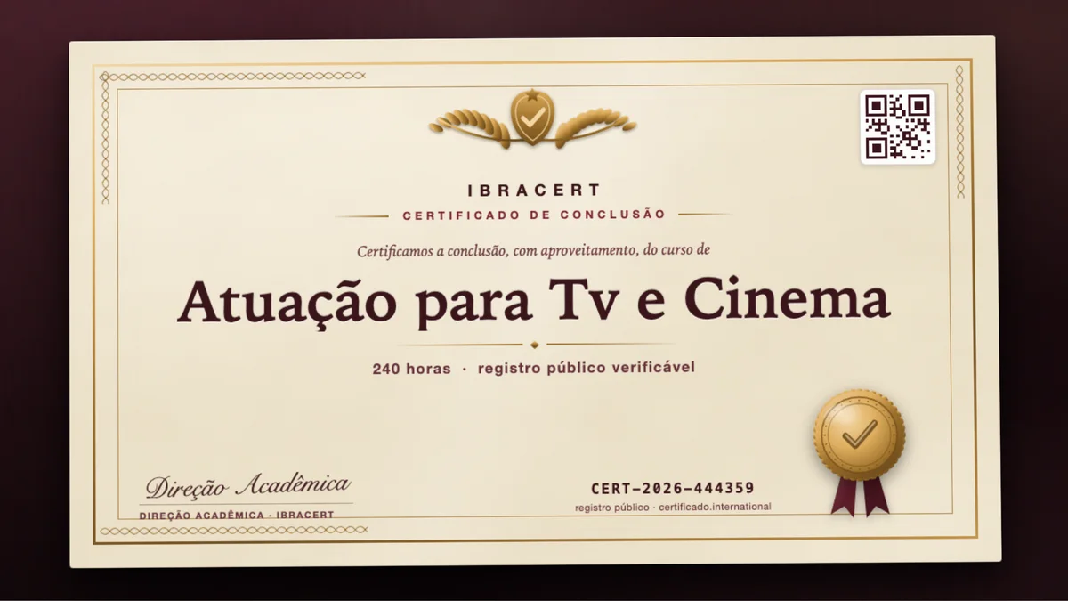 Capa do curso Atuação para Tv e Cinema