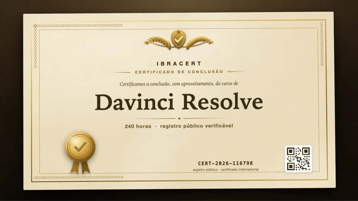 Capa do curso Davinci Resolve