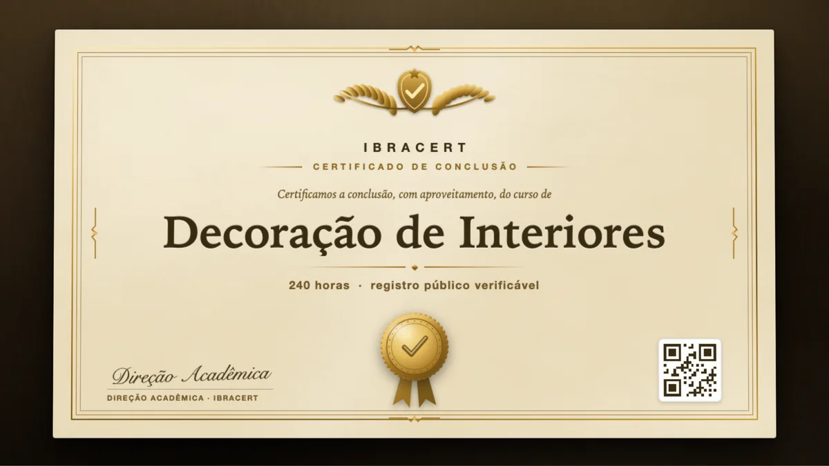 Capa do curso Decoração de Interiores