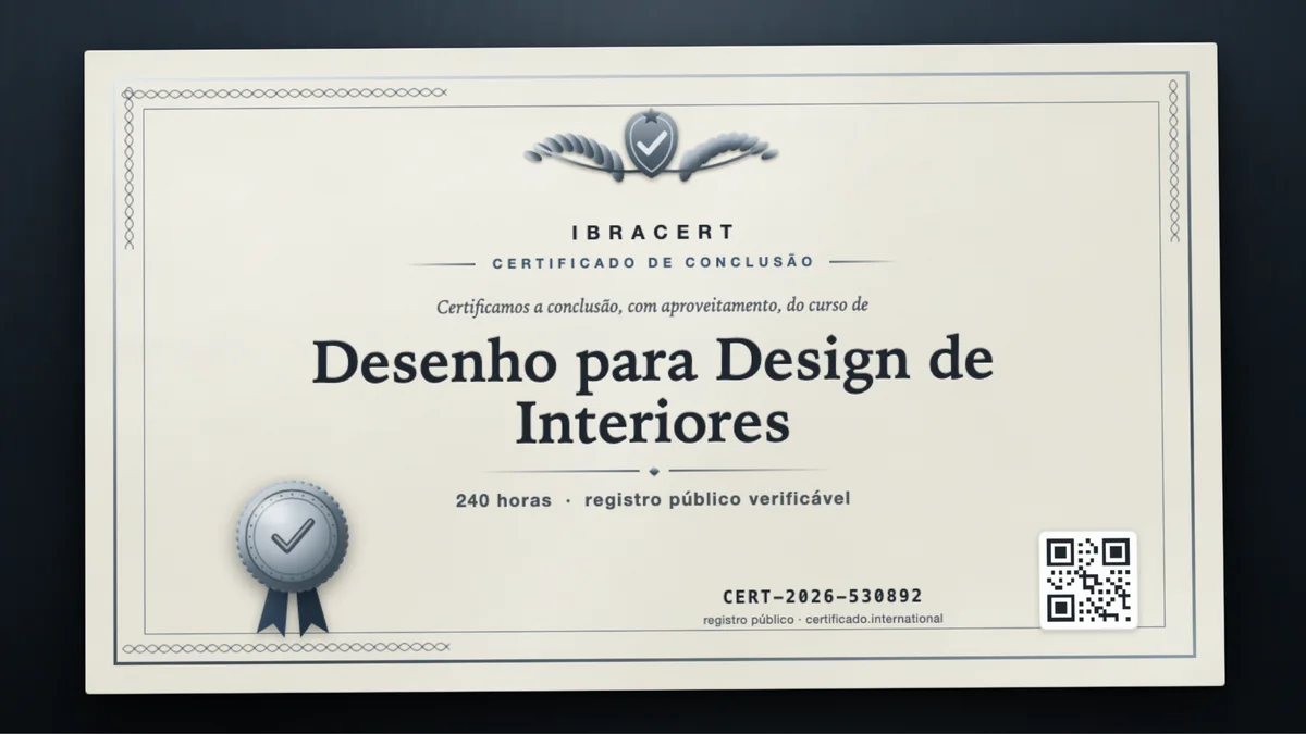 Capa do curso Desenho para Design de Interiores