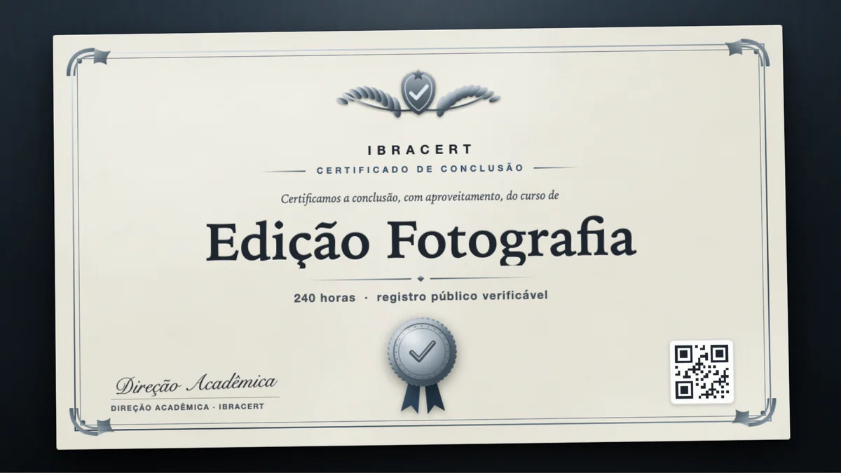 Capa do curso Edição Fotografia