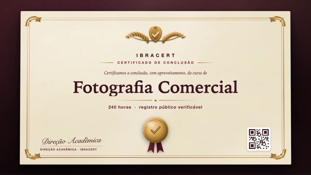 Capa do curso Fotografia Comercial