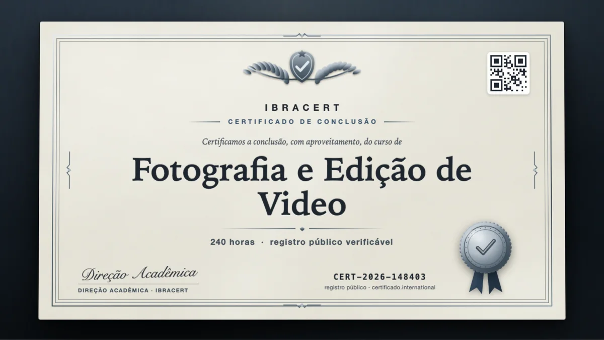 Capa do curso Fotografia e Edição de Video