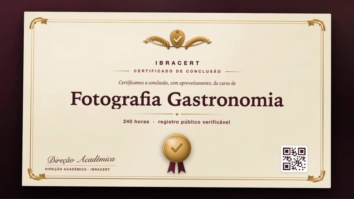 Capa do curso Fotografia Gastronomia