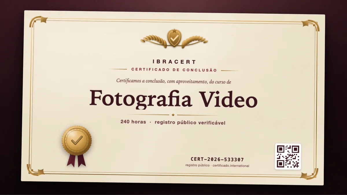 Capa do curso Fotografia Video