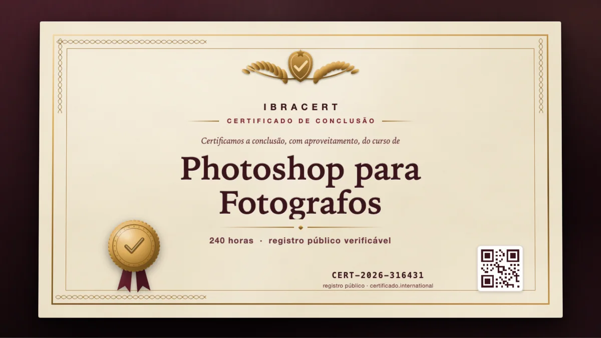 Capa do curso Photoshop para Fotografos