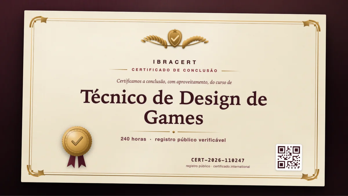 Capa do curso Técnico de Design de Games