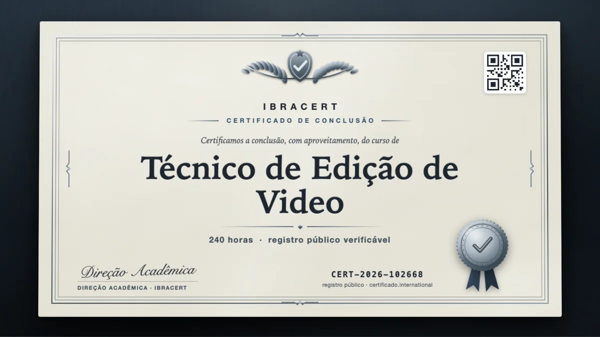 Capa do curso Técnico de Edição de Video