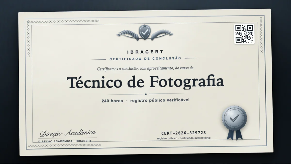 Capa do curso Técnico de Fotografia