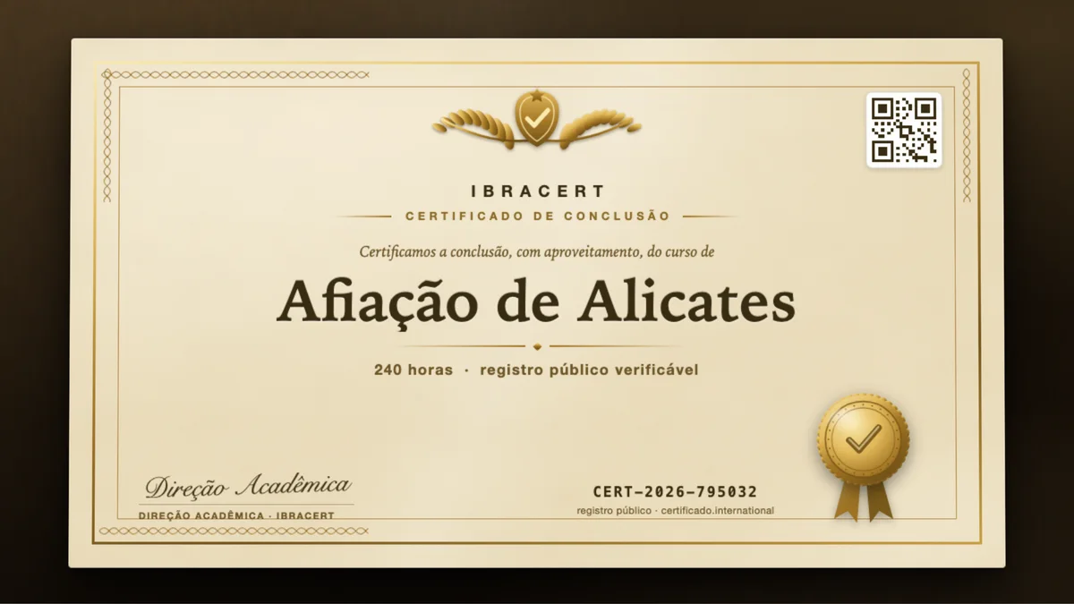 Capa do curso Afiação de Alicates