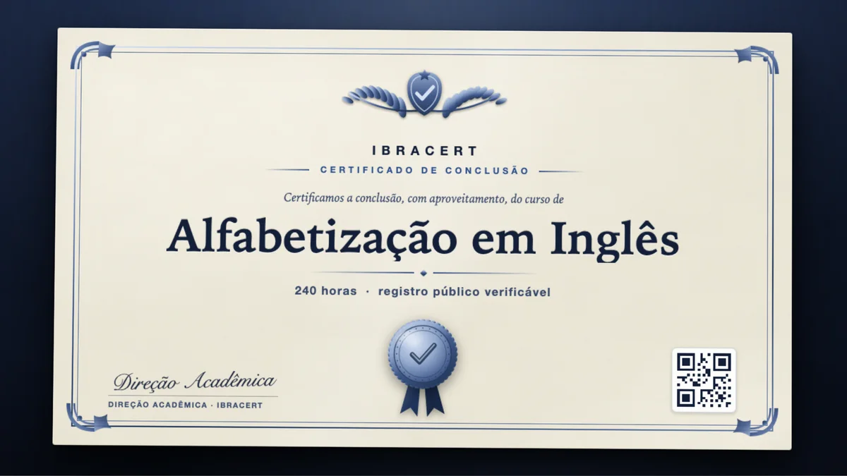 Capa do curso Alfabetização em Inglês