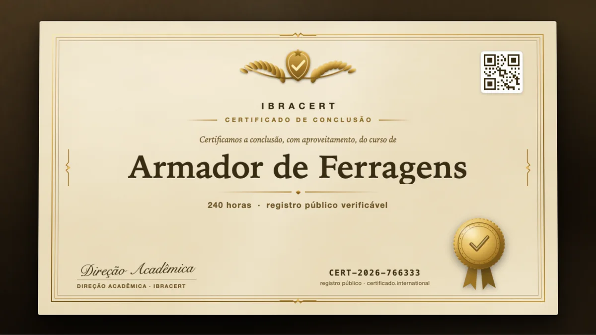 Capa do curso Armador de Ferragens