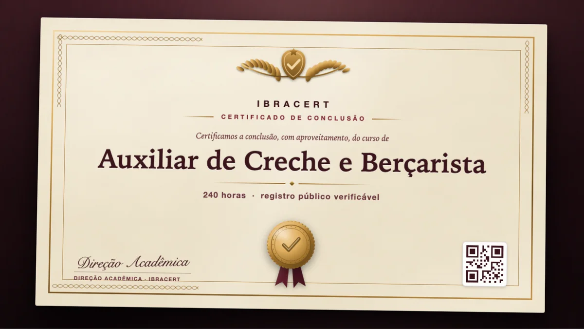 Capa do curso Auxiliar de Creche e Berçarista