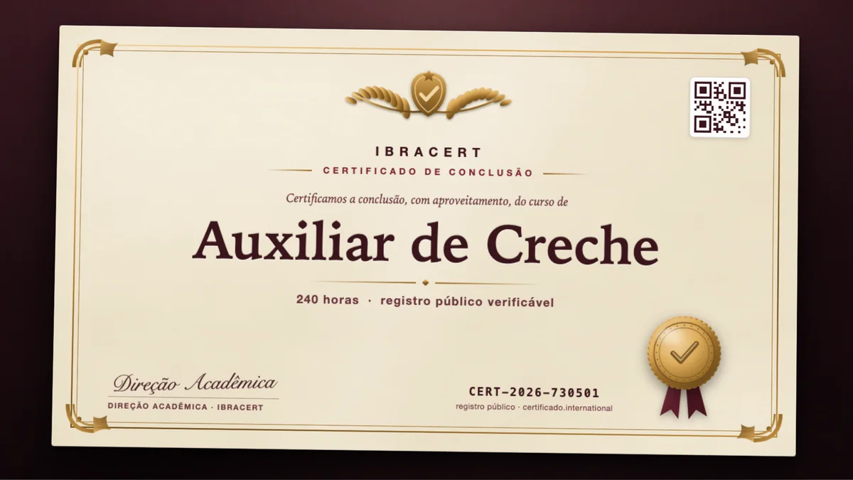 Capa do curso Auxiliar de Creche