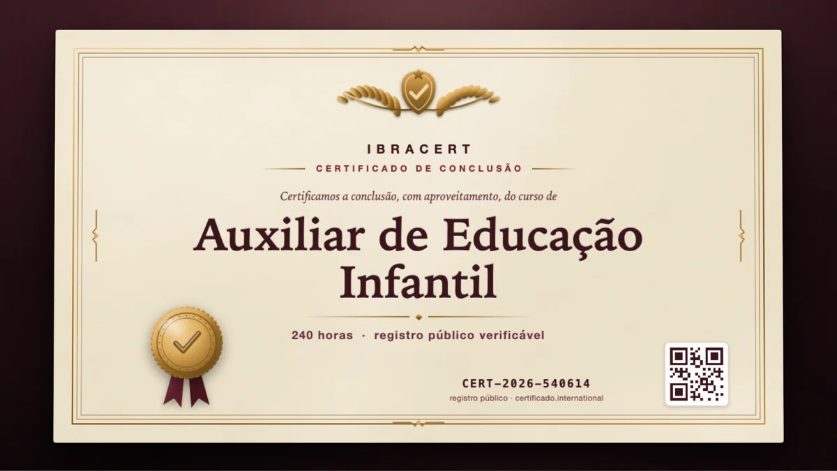 Capa do curso Auxiliar de Educação Infantil