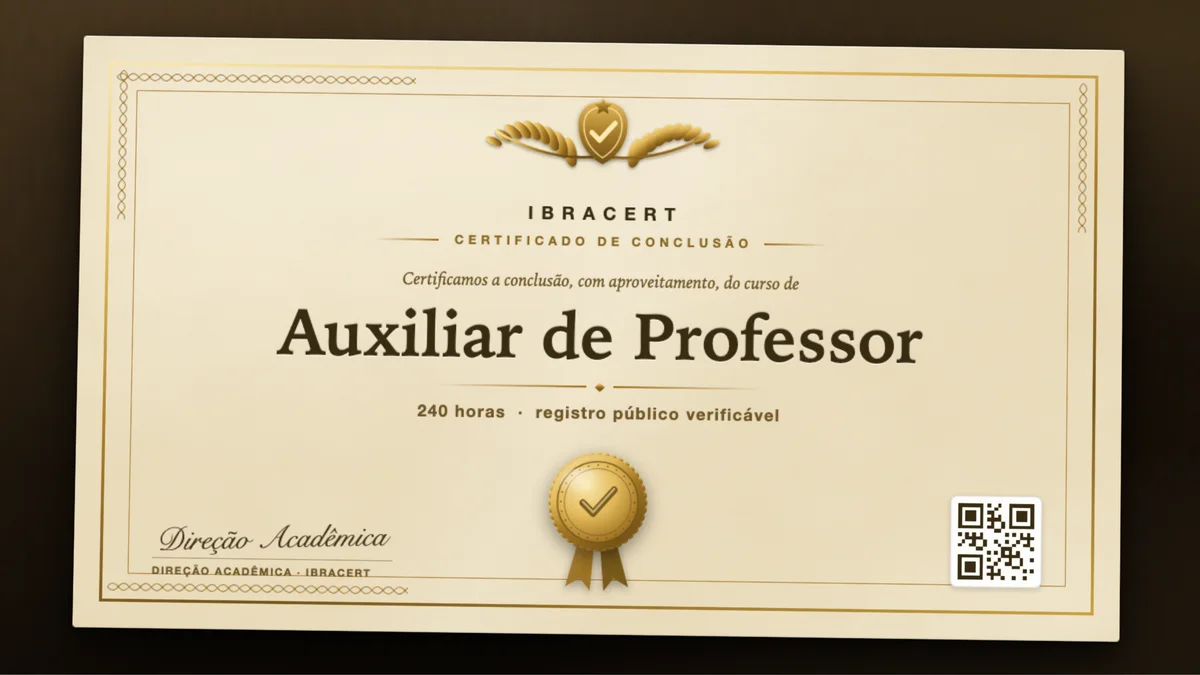 Capa do curso Auxiliar de Professor