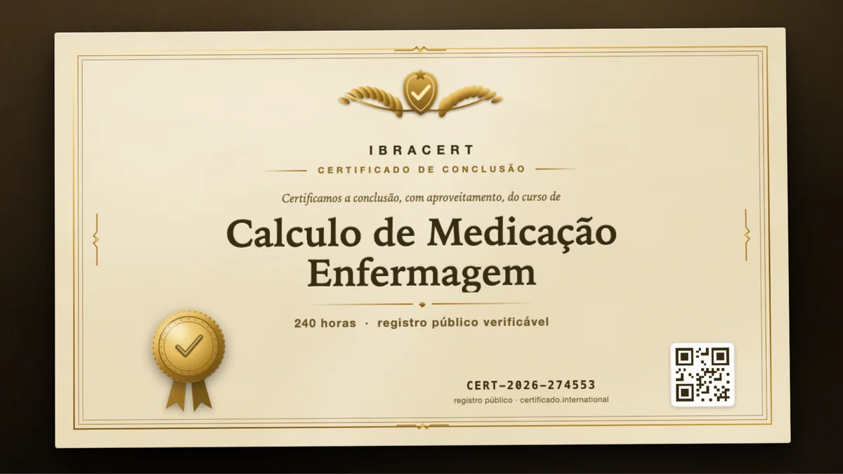 Capa do curso Calculo de Medicação Enfermagem