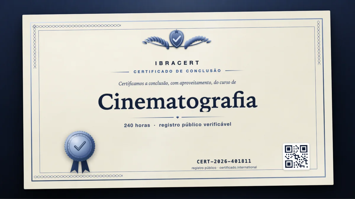 Capa do curso Cinematografia
