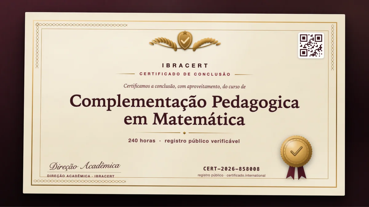 Capa do curso Complementação Pedagogica em Matemática