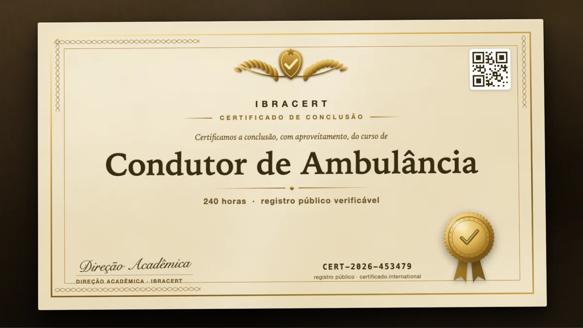 Capa do curso Condutor de Ambulância