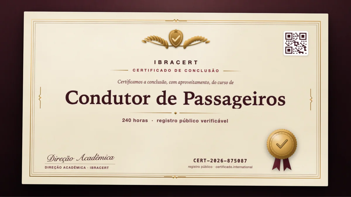 Capa do curso Condutor de Passageiros