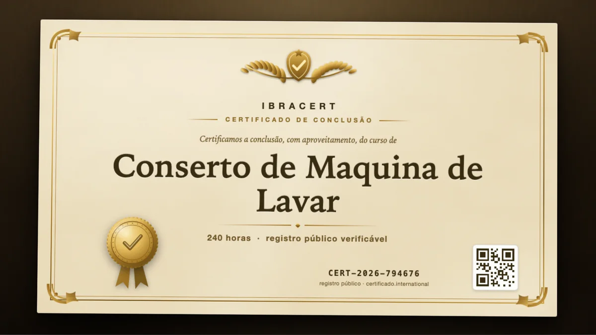 Capa do curso Conserto de Maquina de Lavar