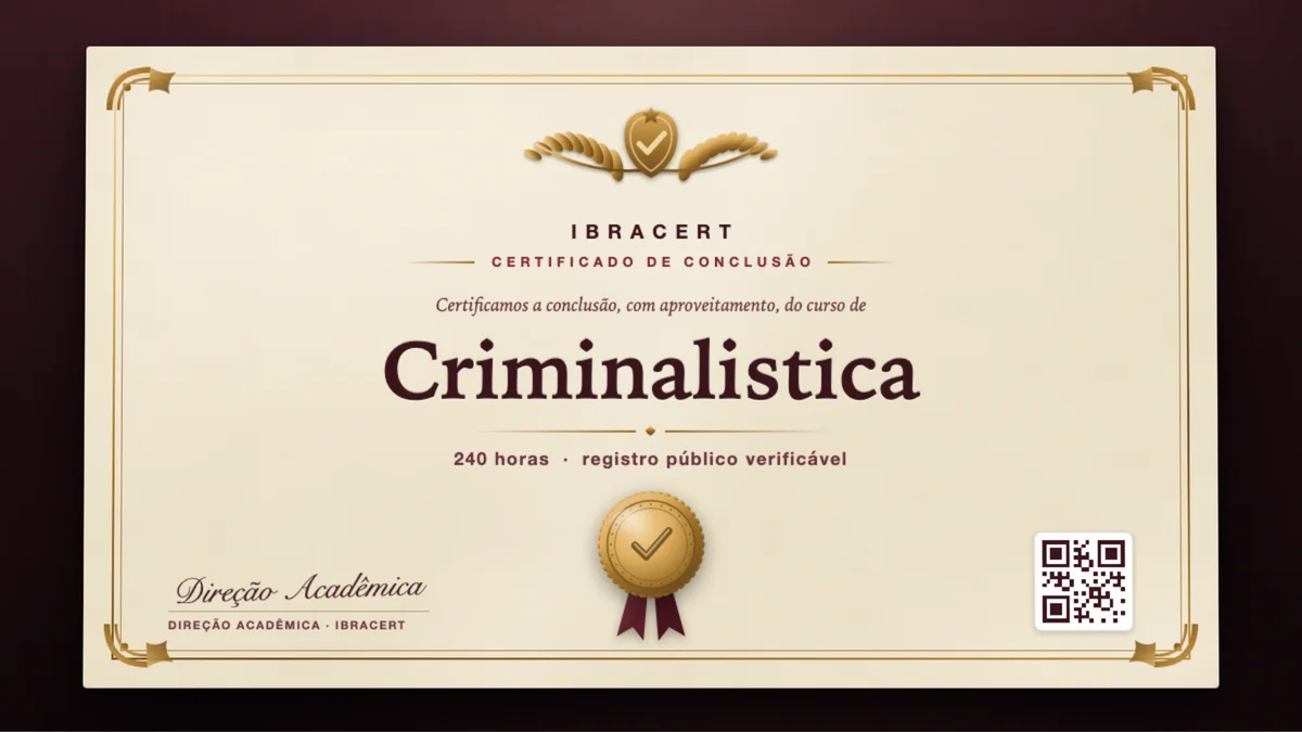 Capa do curso Criminalistica