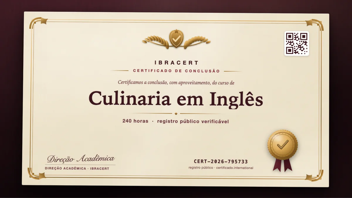 Capa do curso Culinaria em Inglês