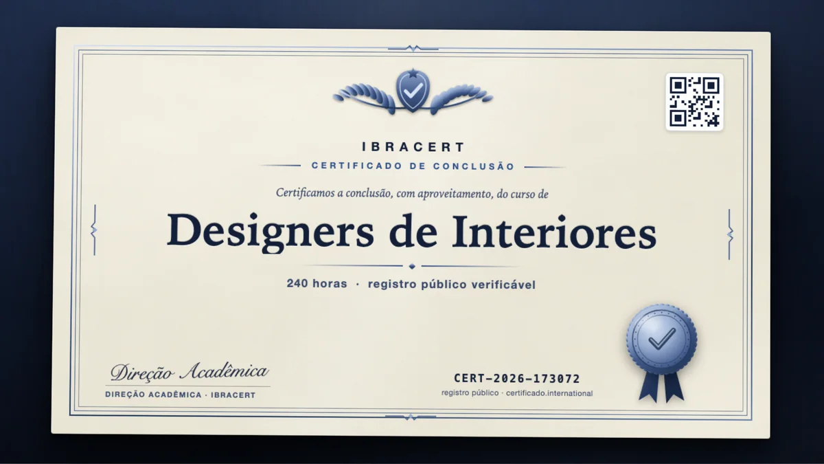 Capa do curso Designers de Interiores