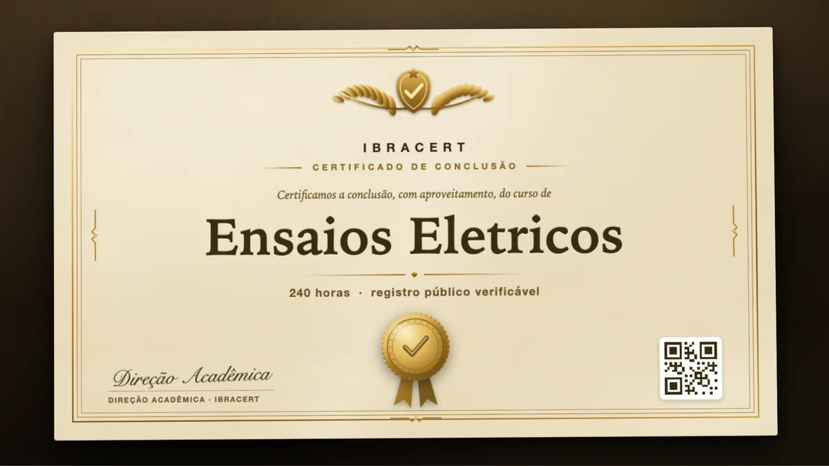 Capa do curso Ensaios Eletricos