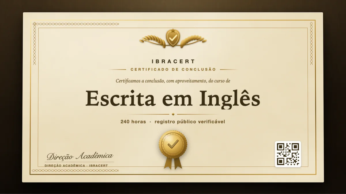 Capa do curso Escrita em Inglês