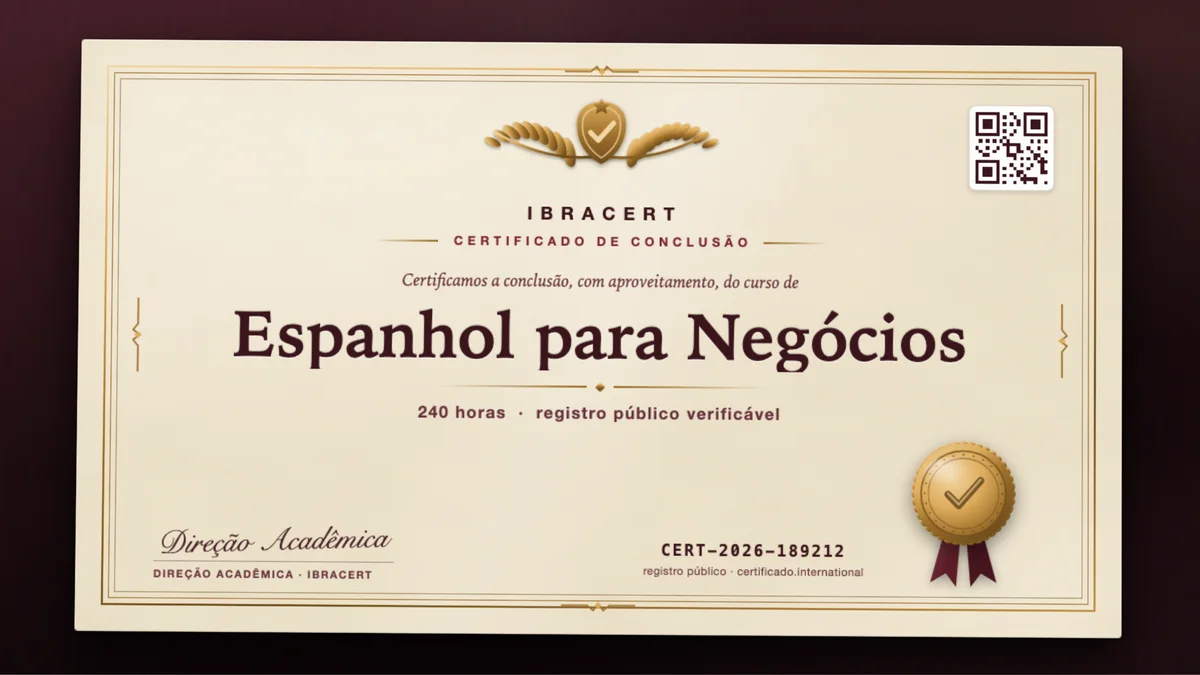 Capa do curso Espanhol para Negócios