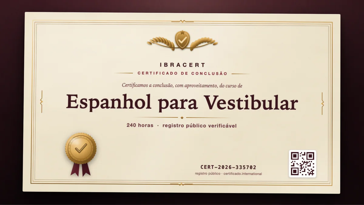 Capa do curso Espanhol para Vestibular