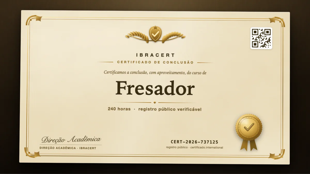 Capa do curso Fresador