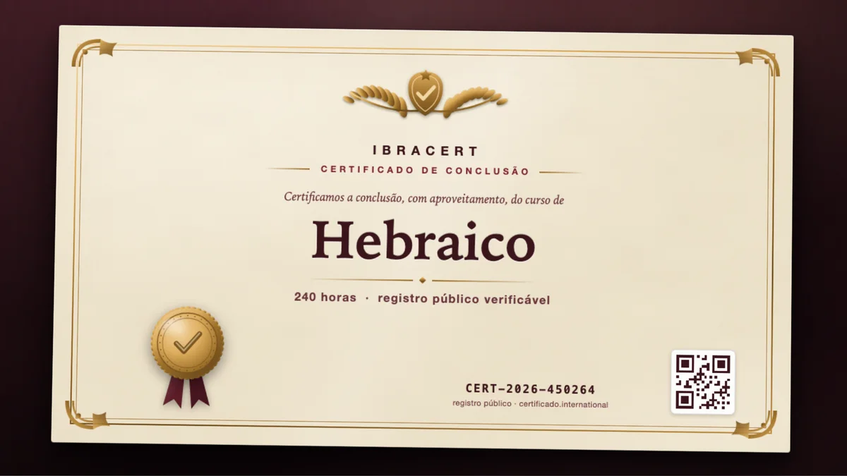Capa do curso Hebraico
