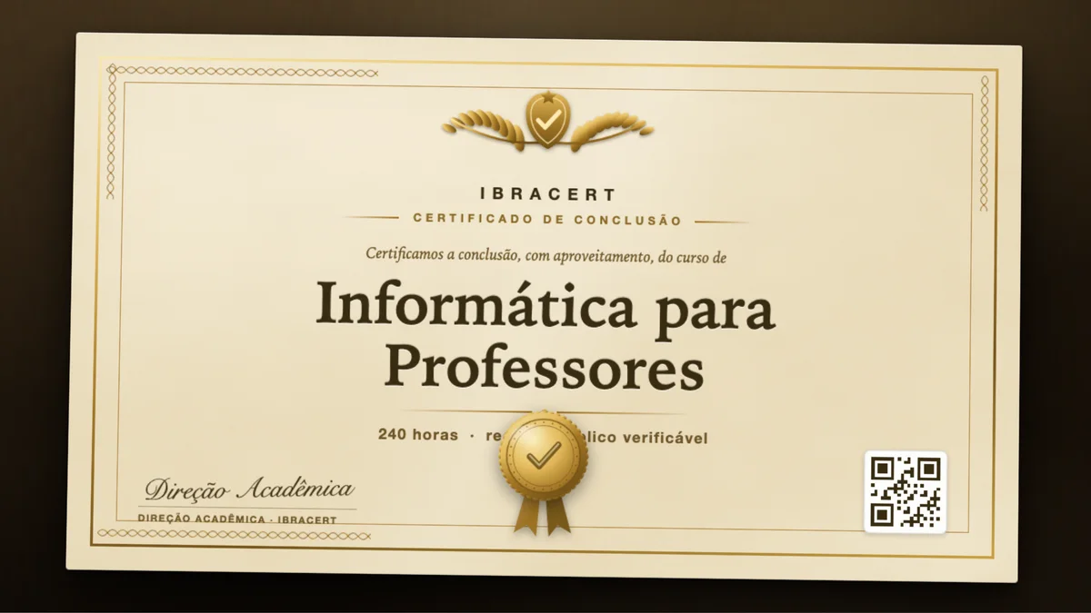 Capa do curso Informática para Professores