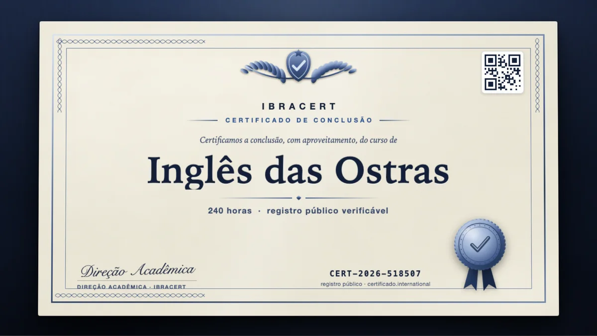 Capa do curso Inglês das Ostras
