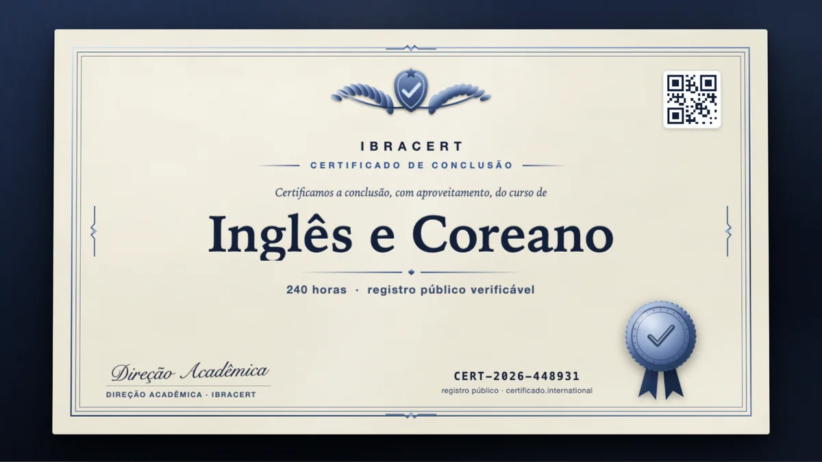 Capa do curso Inglês e Coreano